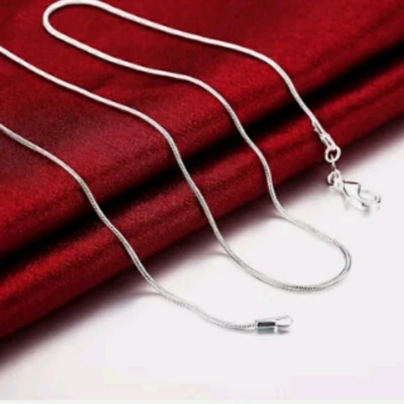 Crystals Clozet Jewelry - 18" Snake S925 STAMPED Silver Chain - 1MM